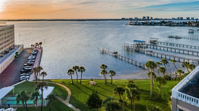 property view of water featuring a view of city