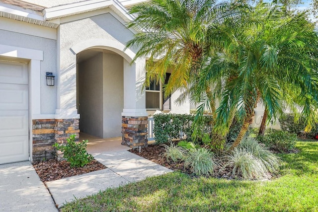 entrance to property with a garage