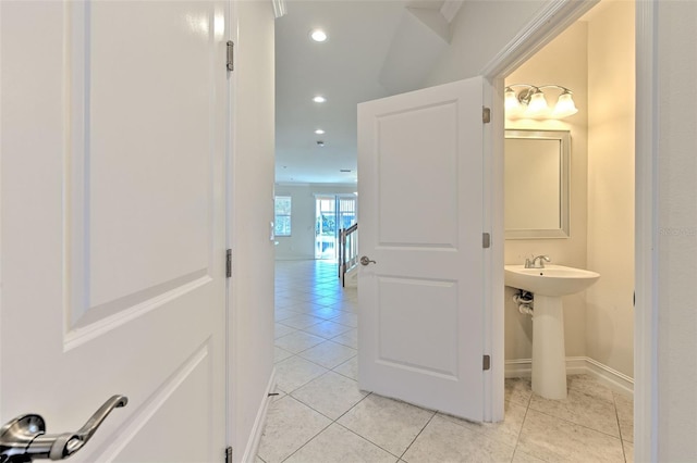 bathroom featuring tile patterned floors and sink