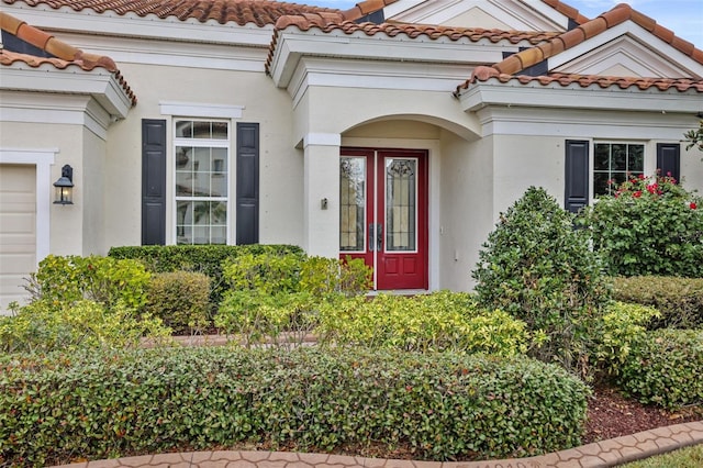 entrance to property with a garage