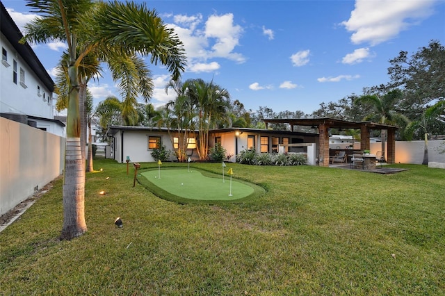 view of yard with a patio area