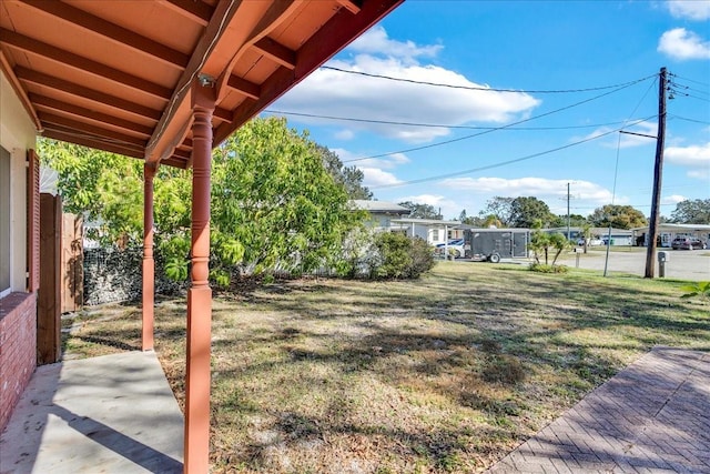 view of yard with a patio area