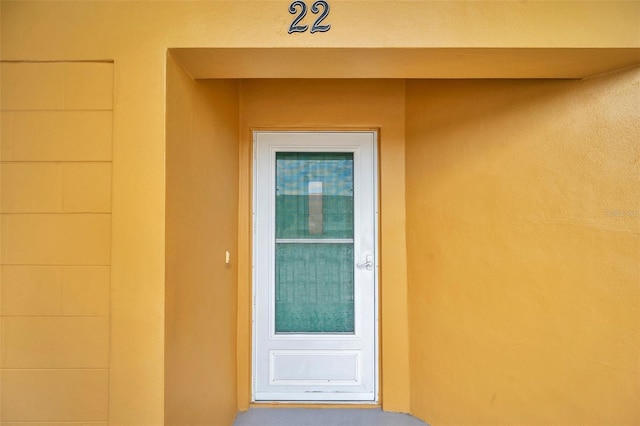 view of doorway to property