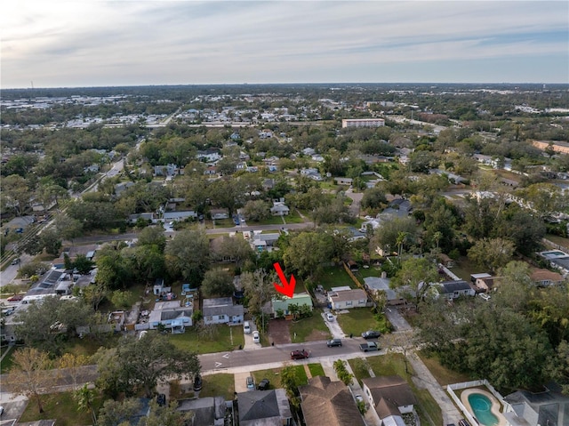 aerial view with a residential view