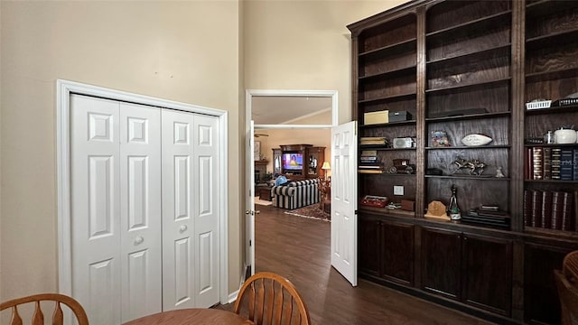 interior space featuring dark wood-type flooring