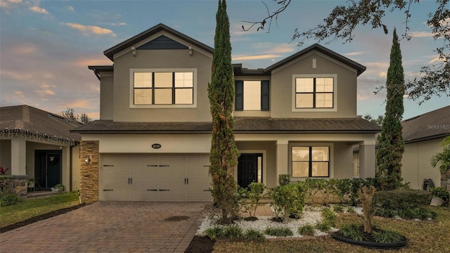 view of front of home featuring a garage