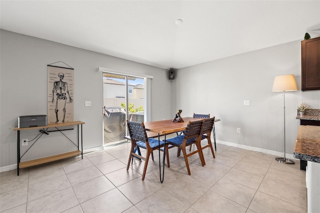 view of tiled dining room