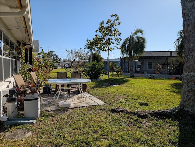 view of yard with a patio area