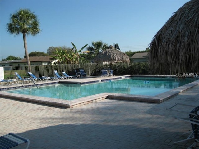 view of pool featuring a patio