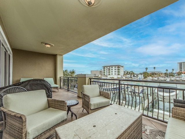 balcony with a water view