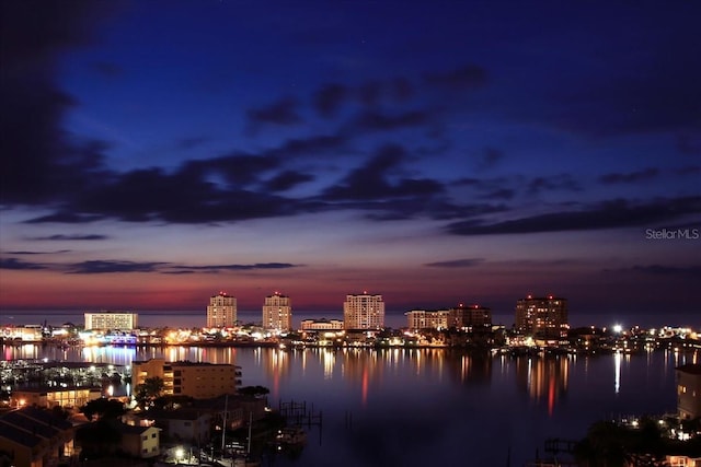 city view with a water view