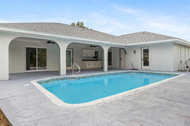 view of pool featuring a patio