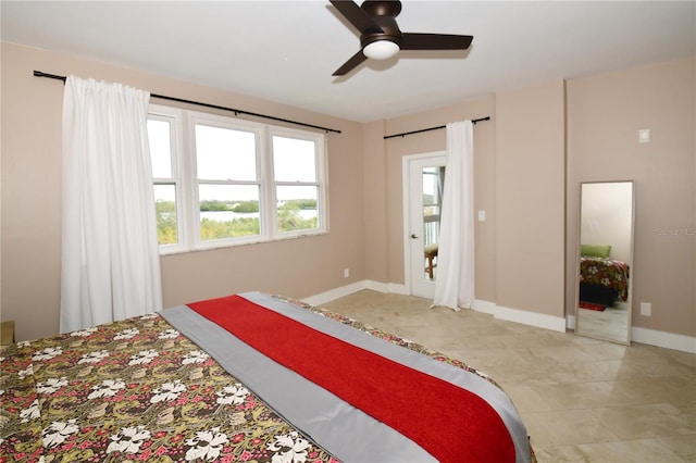 bedroom with ceiling fan