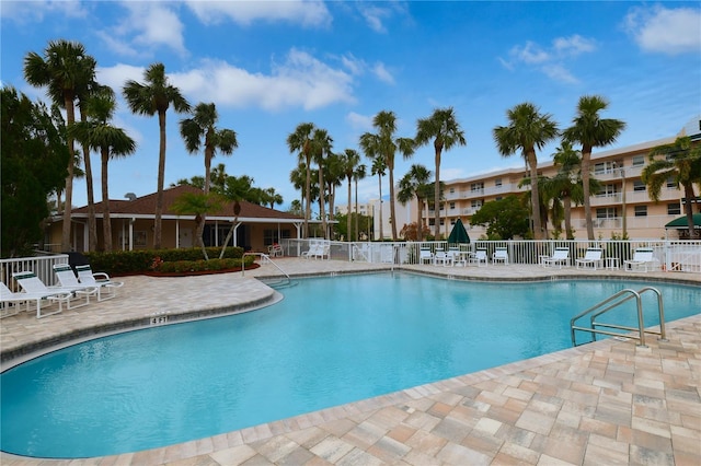 view of pool featuring a patio area