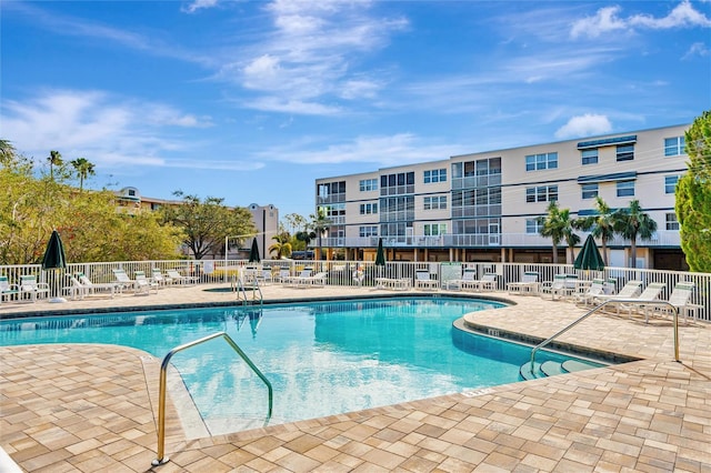 view of pool with a patio