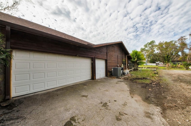 garage with cooling unit