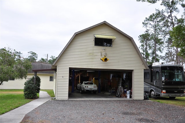 view of garage