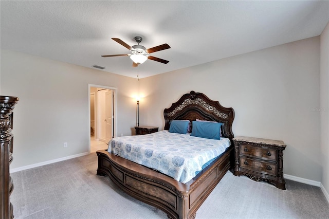 bedroom featuring carpet flooring and ceiling fan