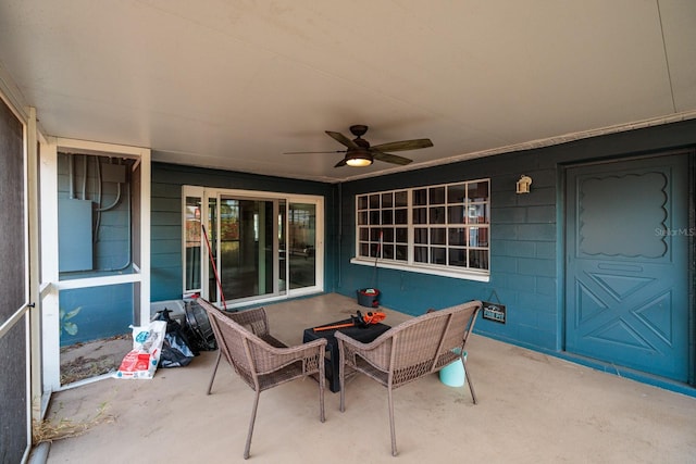 view of patio / terrace with ceiling fan