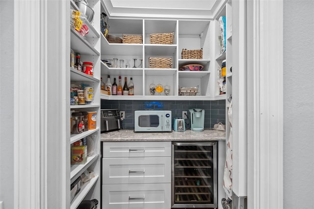 pantry with wine cooler