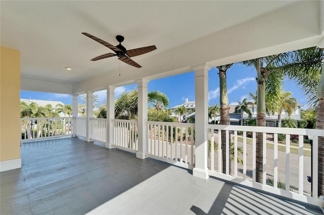 view of patio / terrace with ceiling fan