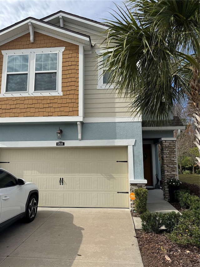 view of front facade with a garage