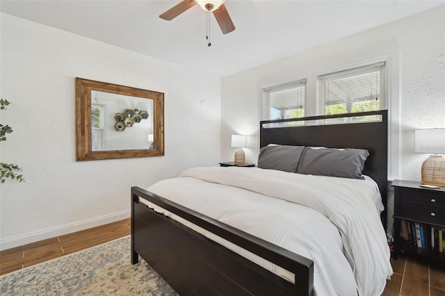 bedroom featuring ceiling fan