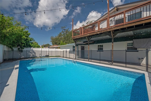 view of pool featuring a deck