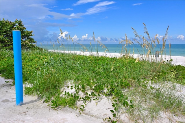 property view of water with a beach view