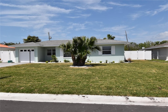 123 9th St, Belleair Beach, FL 33786 - single story home featuring a gate, fence, a front yard, and a garage