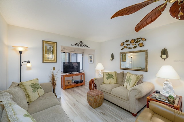 living room featuring light hardwood / wood-style floors