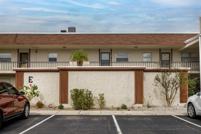 exterior space with a garage