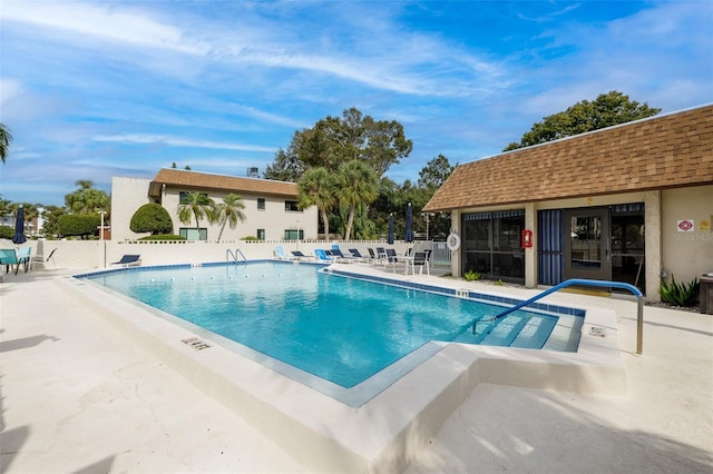 view of pool with a patio area