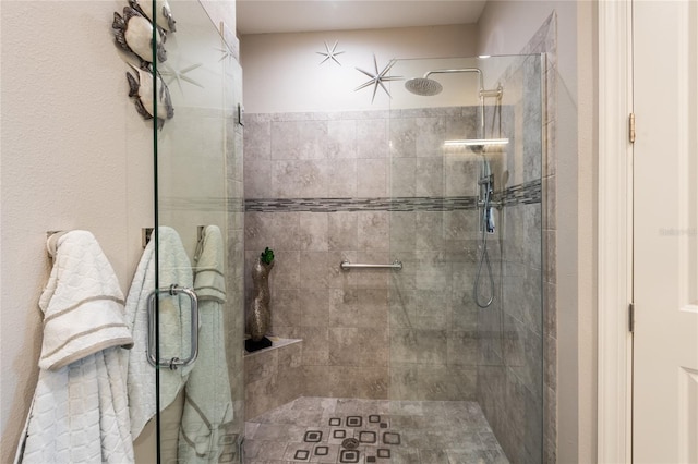 bathroom featuring walk in shower