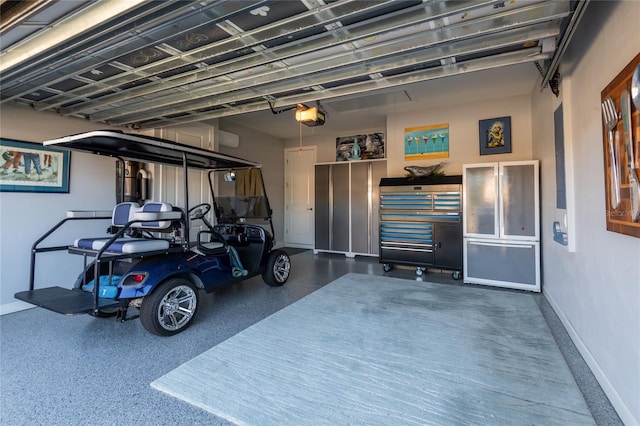 garage featuring a garage door opener