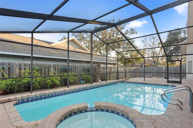 8701 Ballantrae Way, Tampa, FL 33647 - view of pool with an in ground hot tub, a lanai, and a patio area