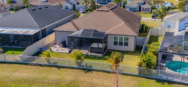 aerial view with a residential view