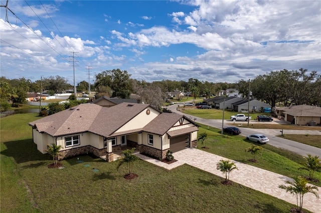 aerial view featuring a residential view