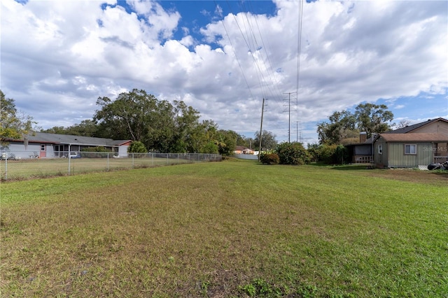 view of yard with fence