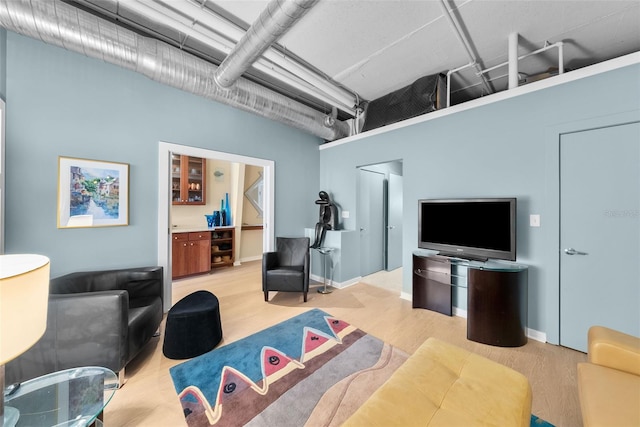 living room featuring wood-type flooring