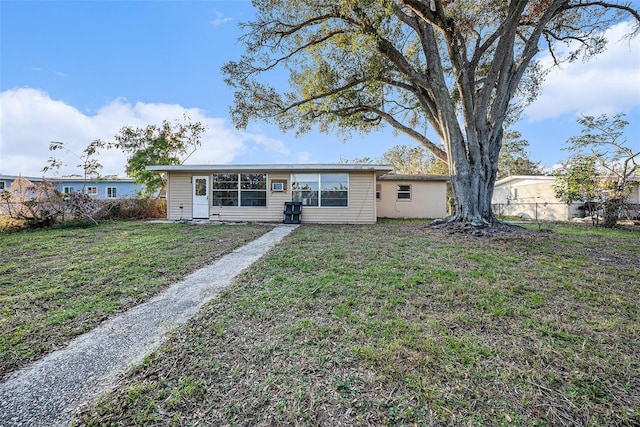 view of front of home with a front yard