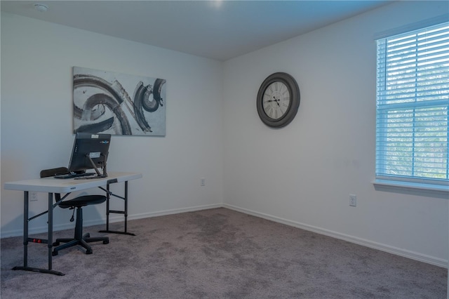 view of carpeted office