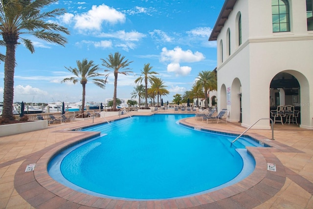 view of pool with a patio area