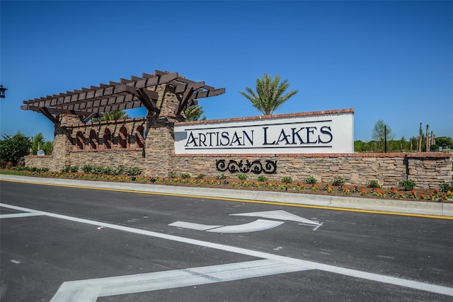 view of community sign