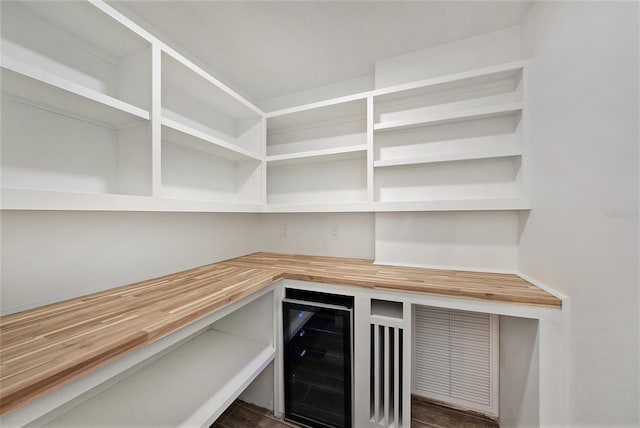 pantry with beverage cooler