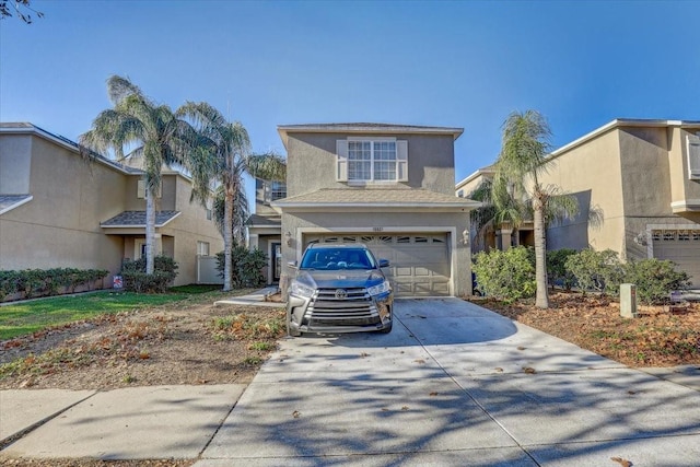 view of front of house with a garage