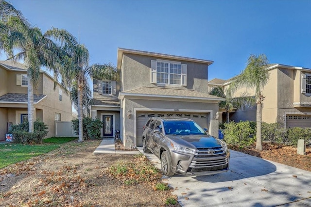 view of front of house with a garage