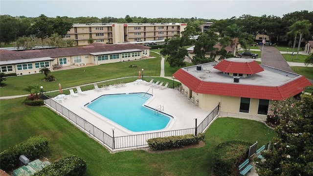 view of pool featuring a patio