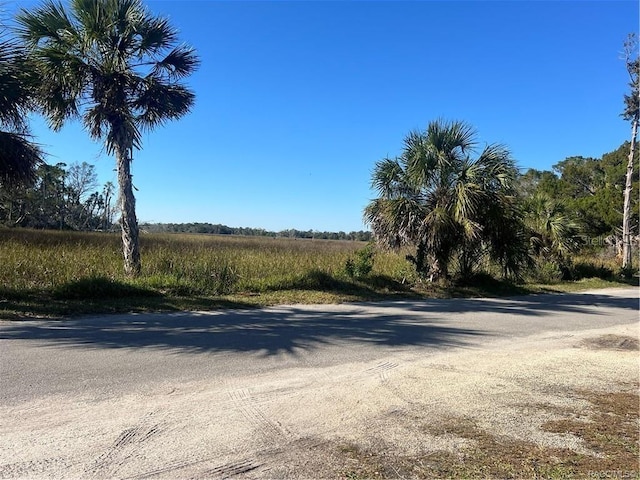 view of street featuring a rural view