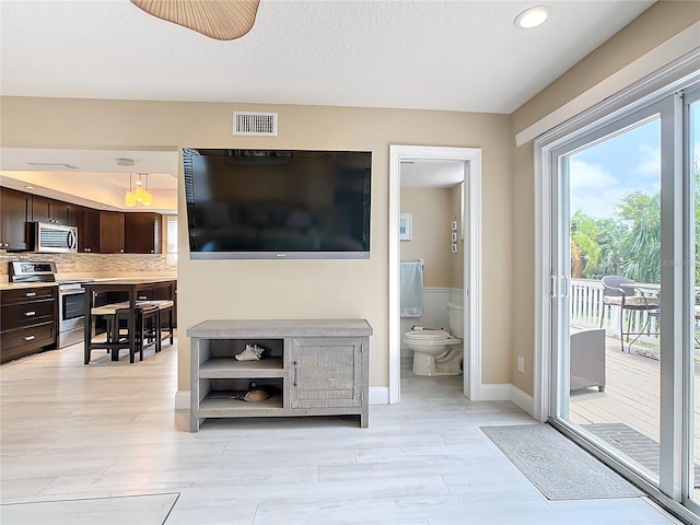 living room featuring light hardwood / wood-style floors